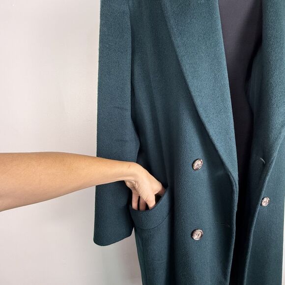 Vintage Worthington Longline Emerald Green Double Breasted Wool-Blend Trench - Picture 11 of 14